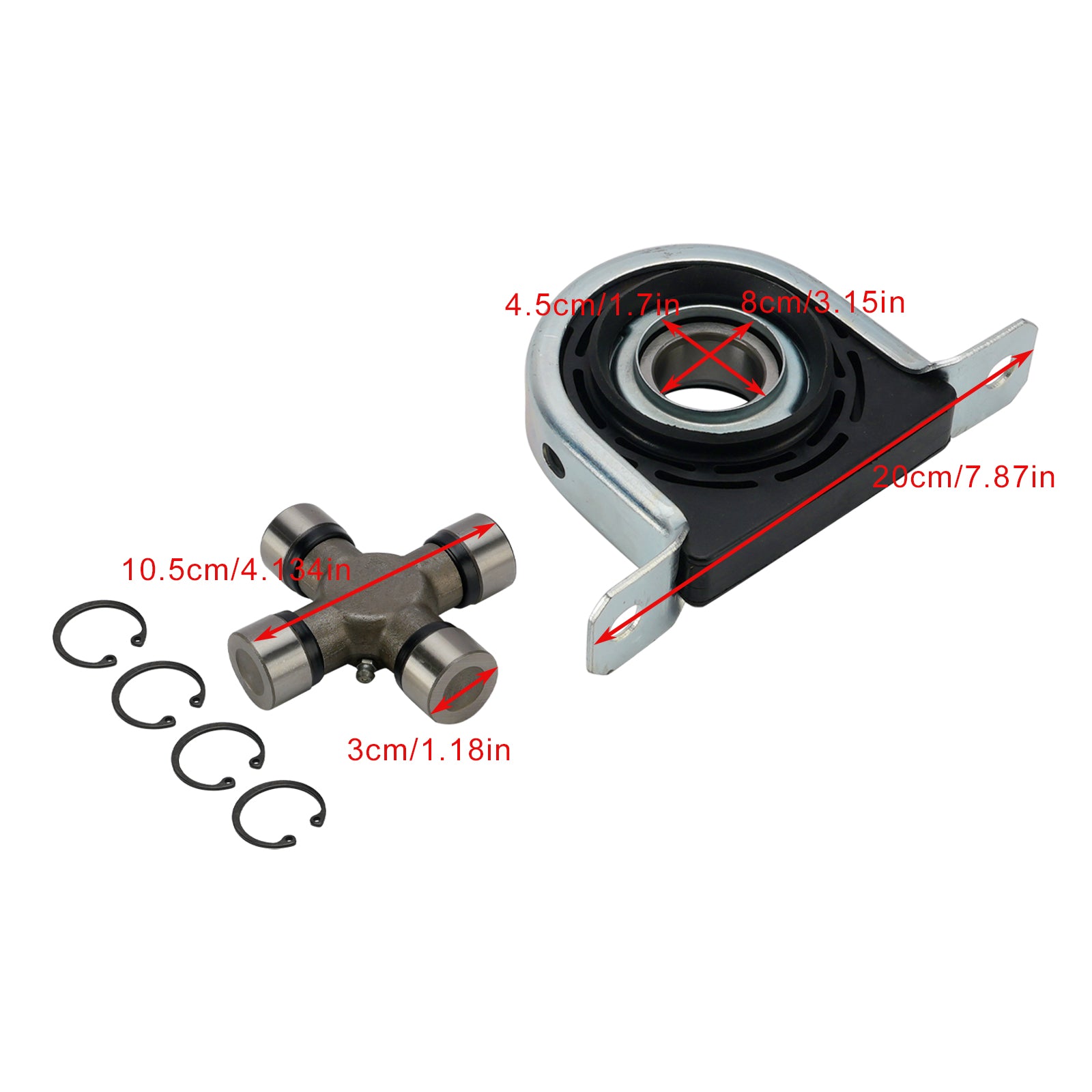 Driveshaft Carrier Bearing and U Joint Kit For 1999-2010 Ford F250 F350 Superduty 4WD