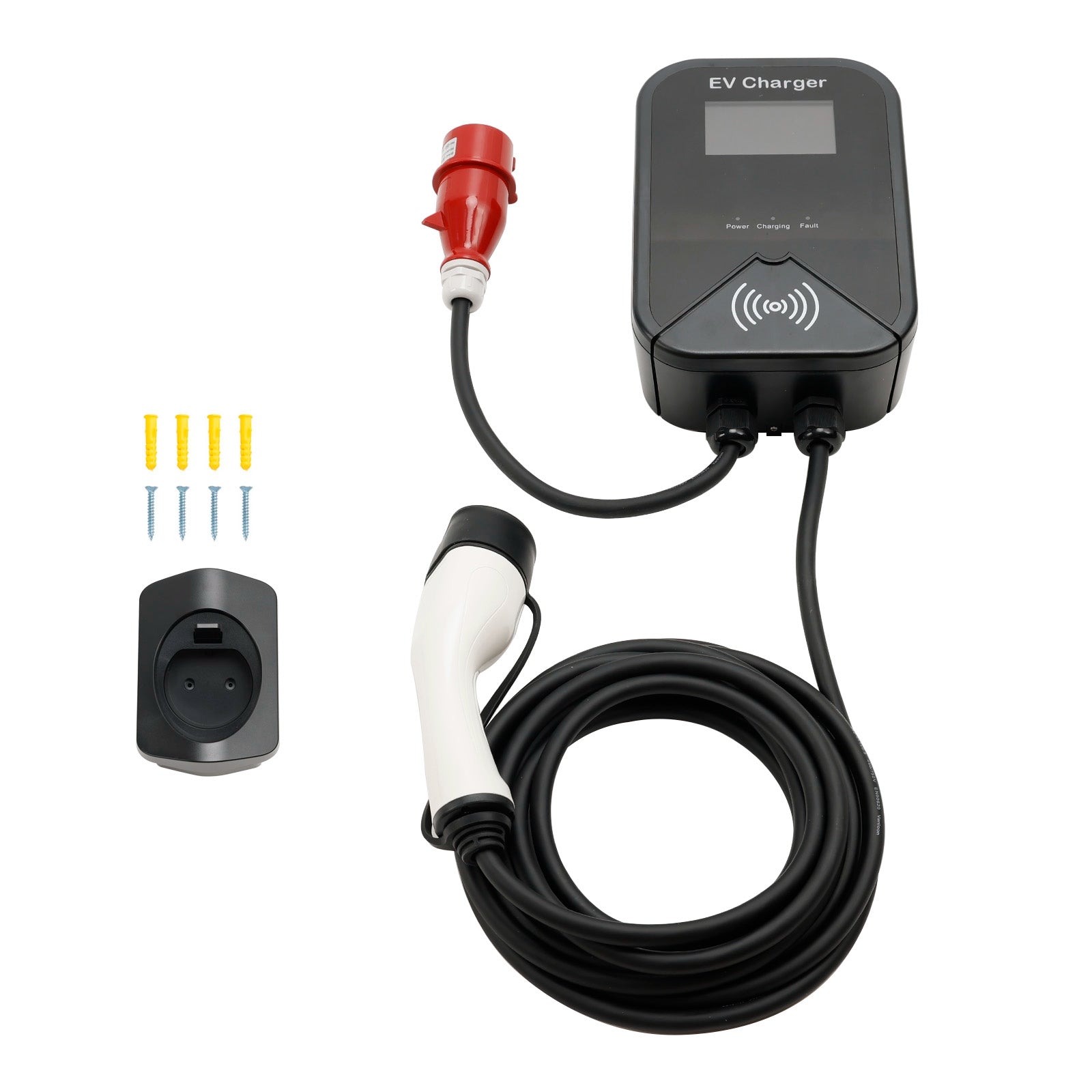 EV Charger Type 2 22KW Home Charging Station 32A Wallbox 7m Charging Cable With Charger Holder APP Control CEE 3-Phase Plug For All EV and PHEVs