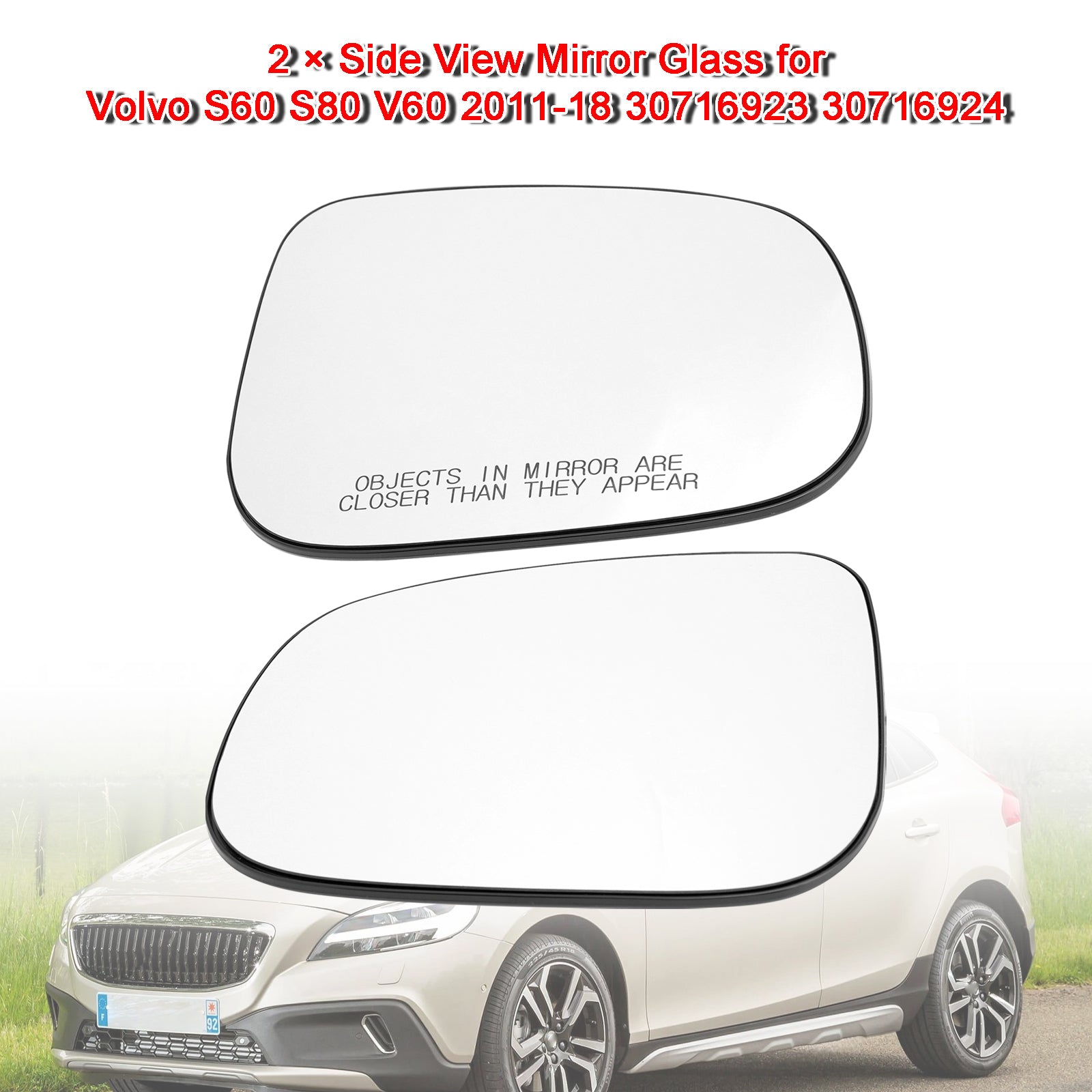 2015-2022 Jaguar XE / XEL 2x Side View Mirror Glass 30716923 30716924
