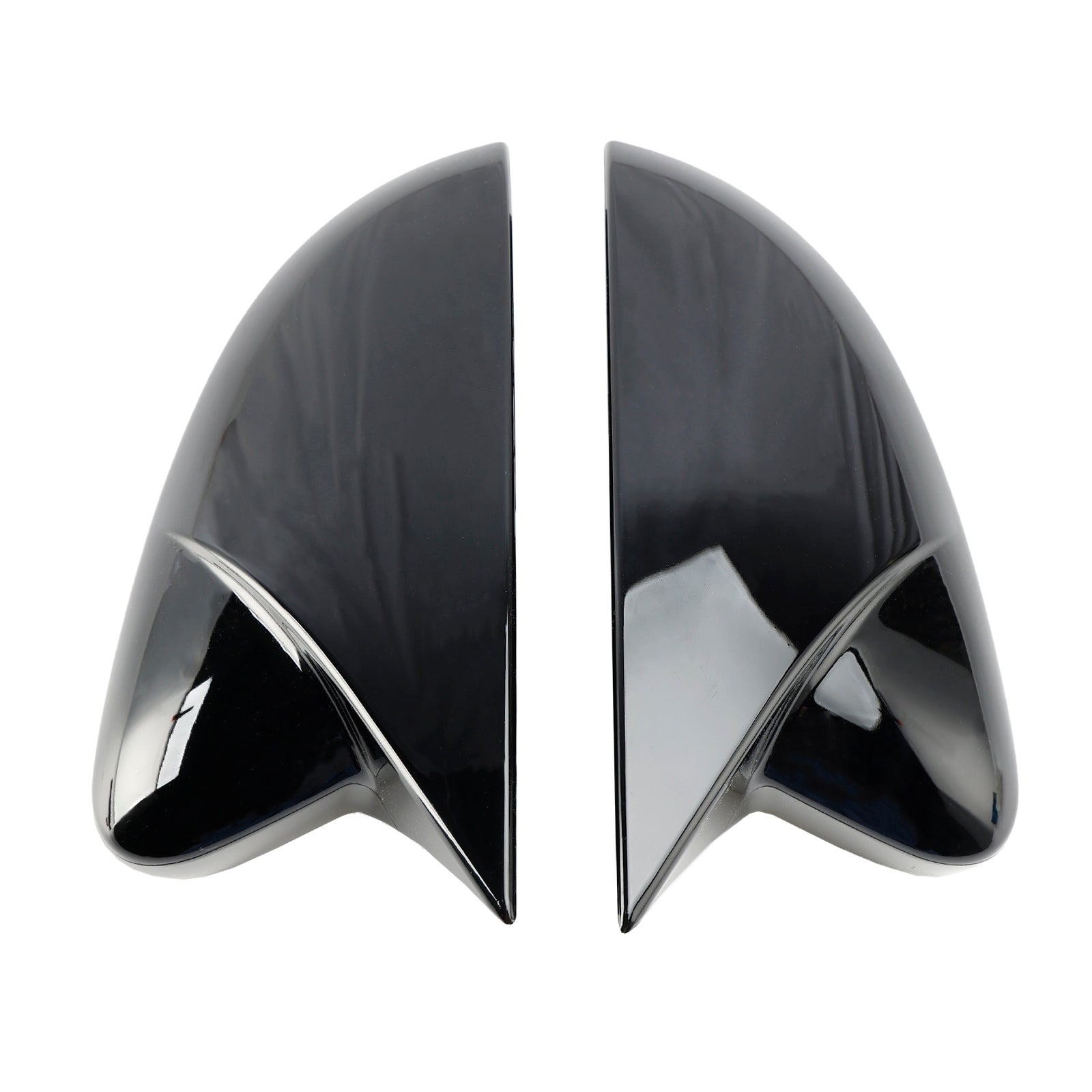 Gloss Black Wing Door Mirror Cover Caps for Left + Right VW Polo MK5 09-17