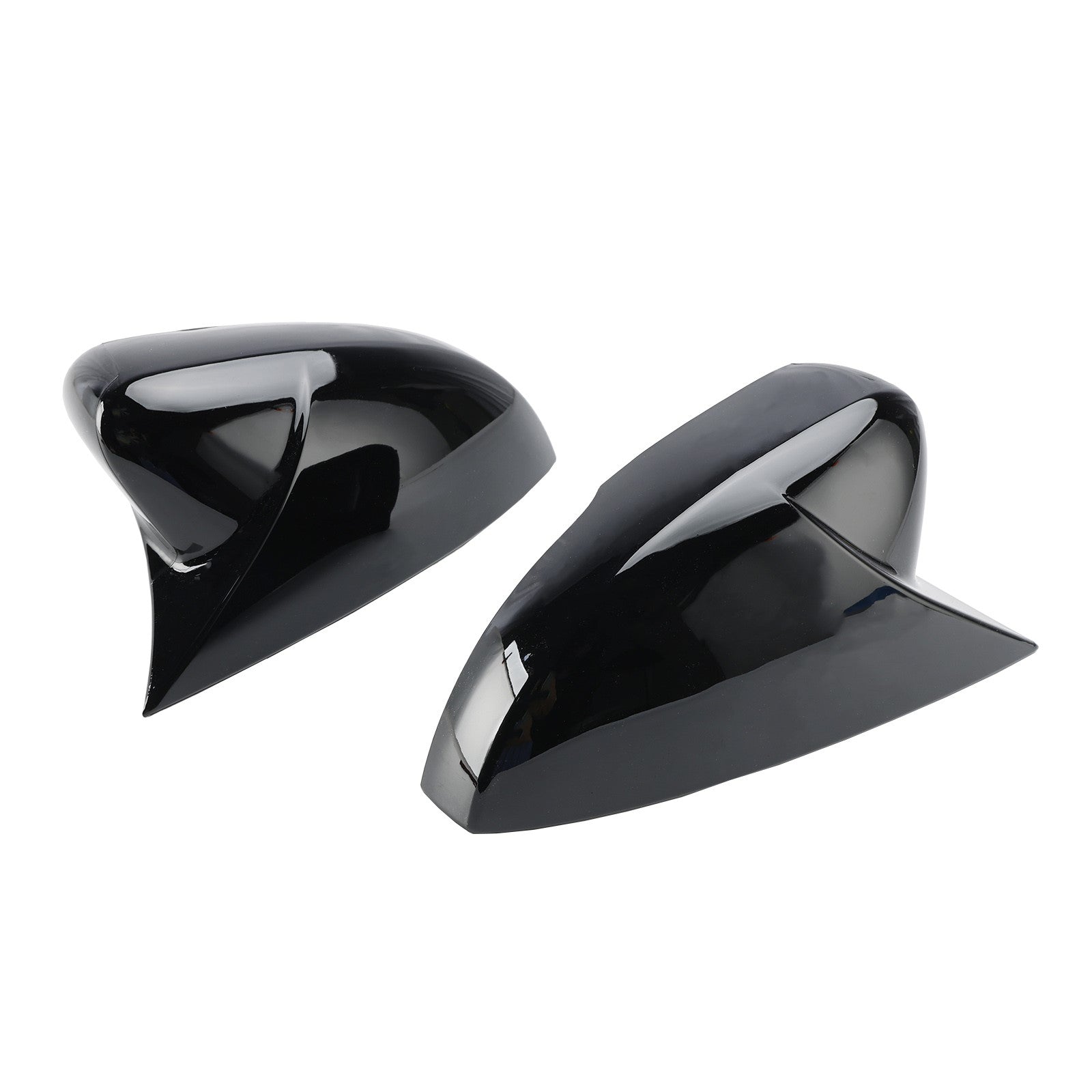 Gloss Black Wing Door Mirror Cover Caps for Left + Right VW Polo MK5 09-17