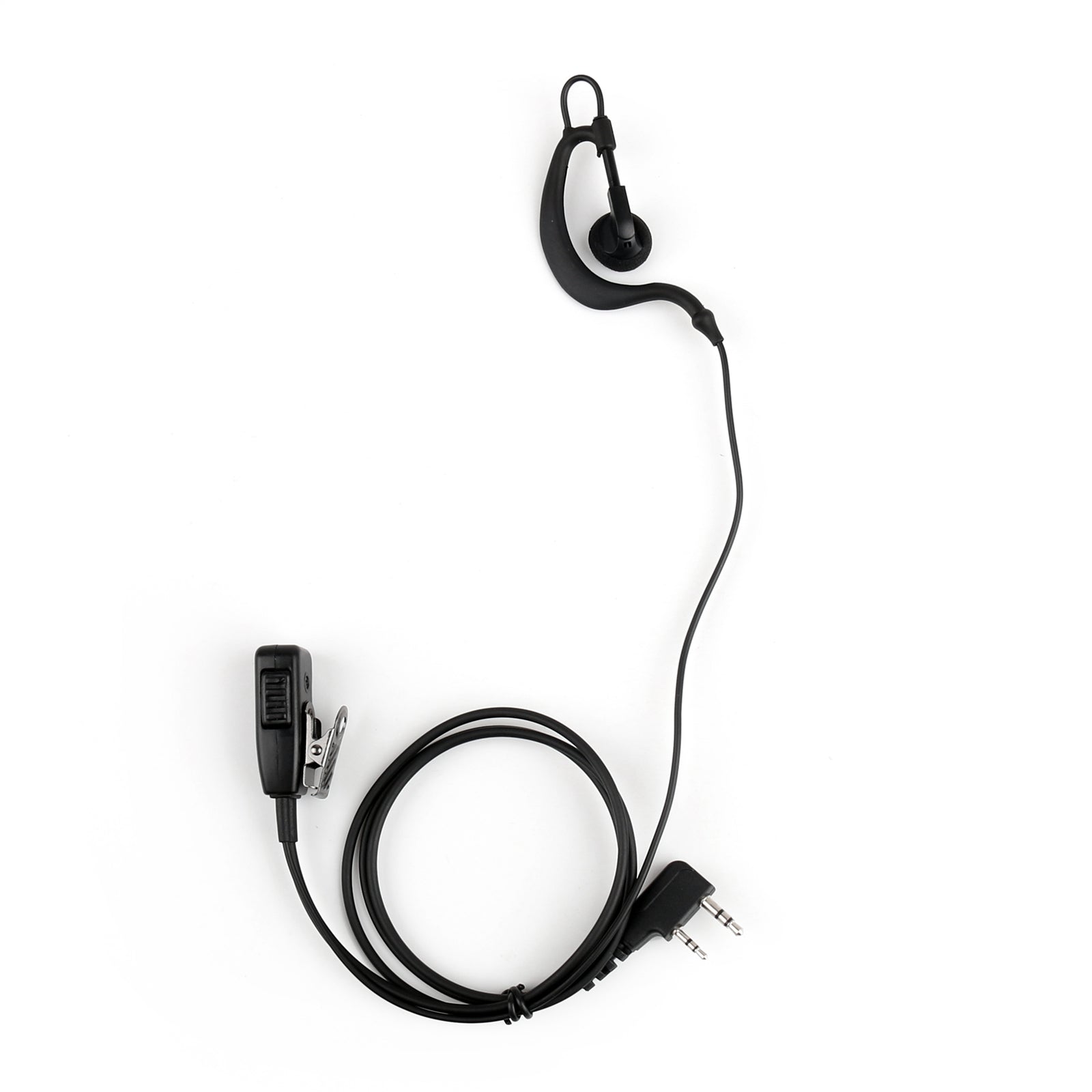 G-Shape Ear Hook Earpiece Headset PTT MIC 2Pin For Baofeng Kenwood Radio