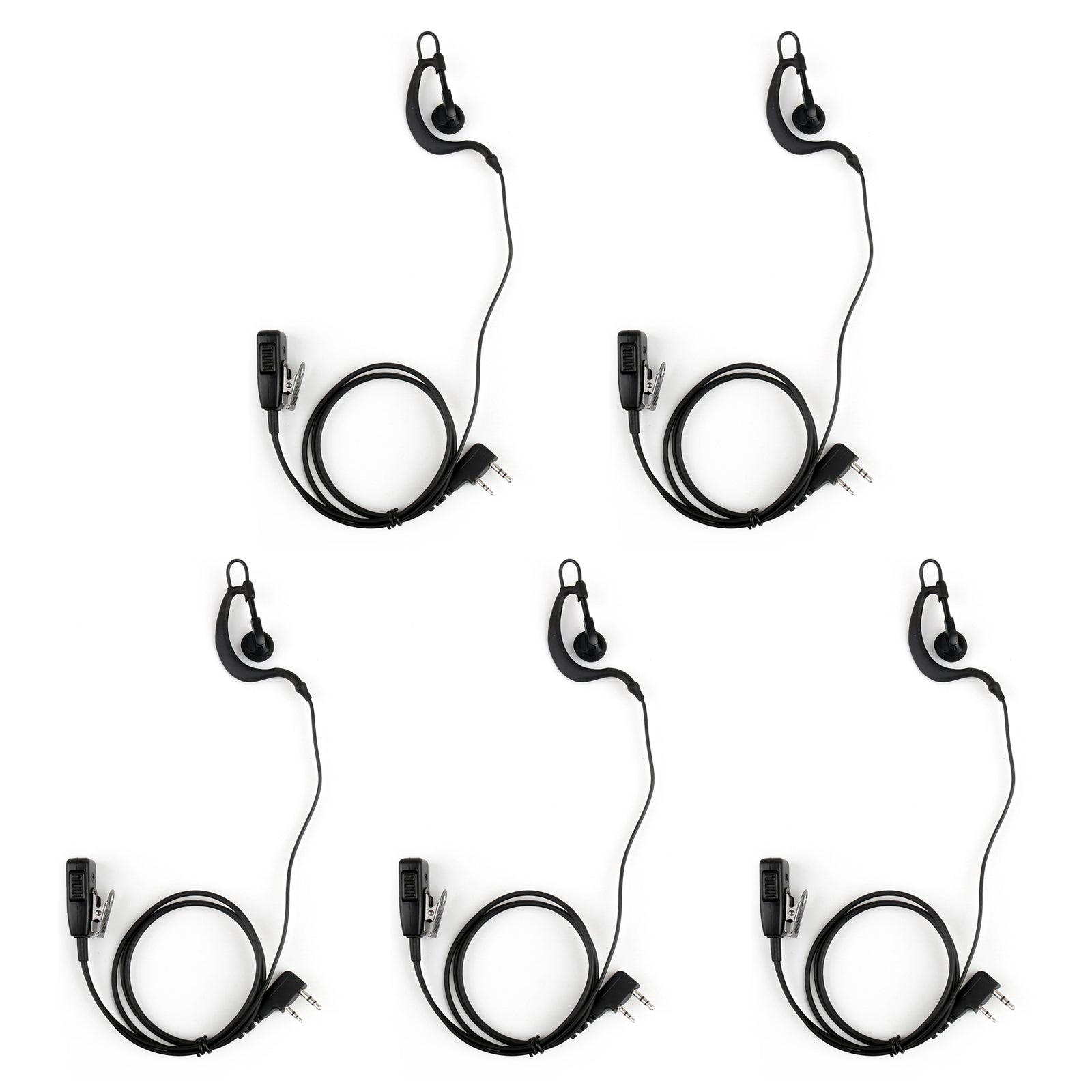 G-Shape Ear Hook Earpiece Headset PTT MIC 2Pin For Baofeng Kenwood Radio