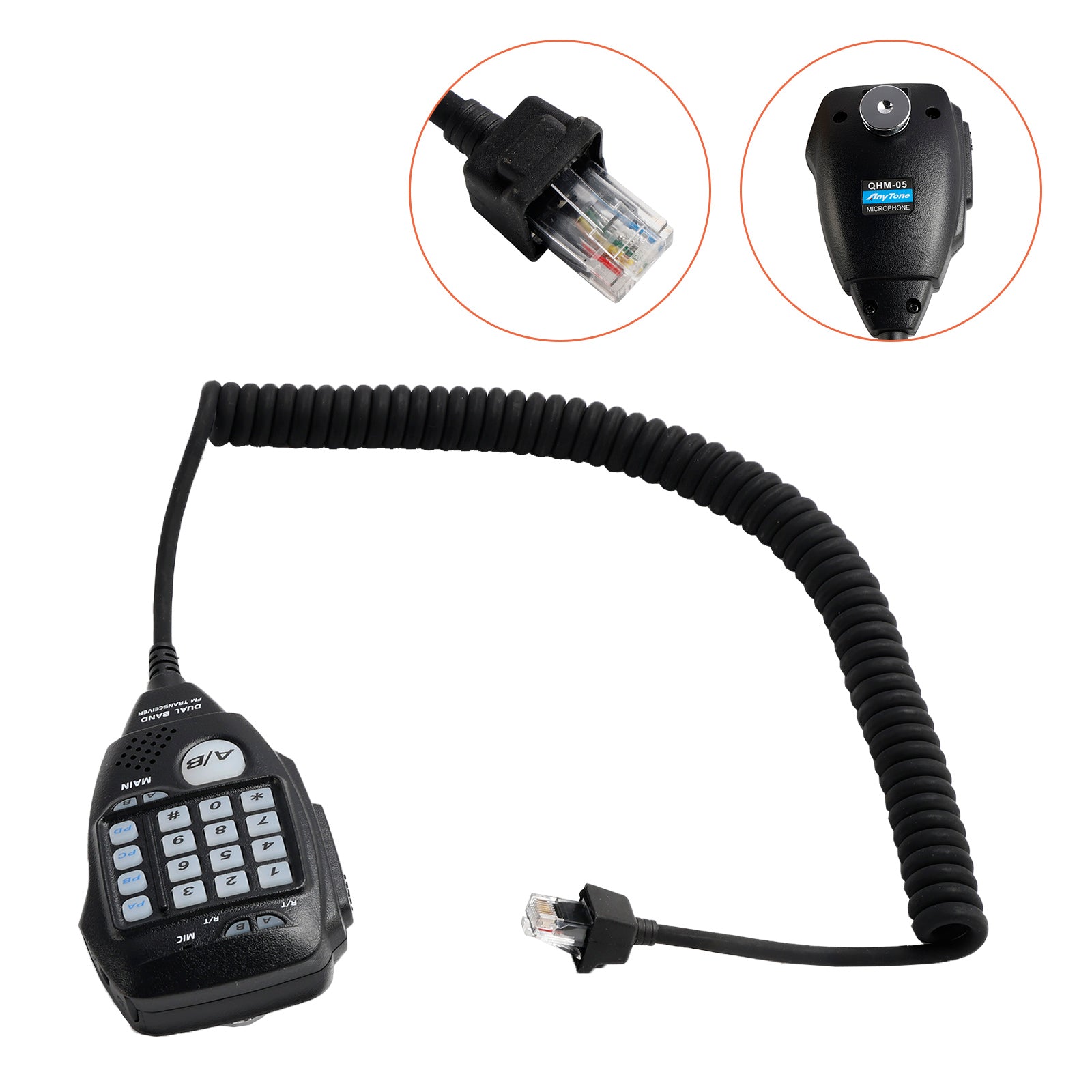 Walkie-talkie Microphone Compatible Car Use Fit For AnyTone AT-778UV AT-588UV