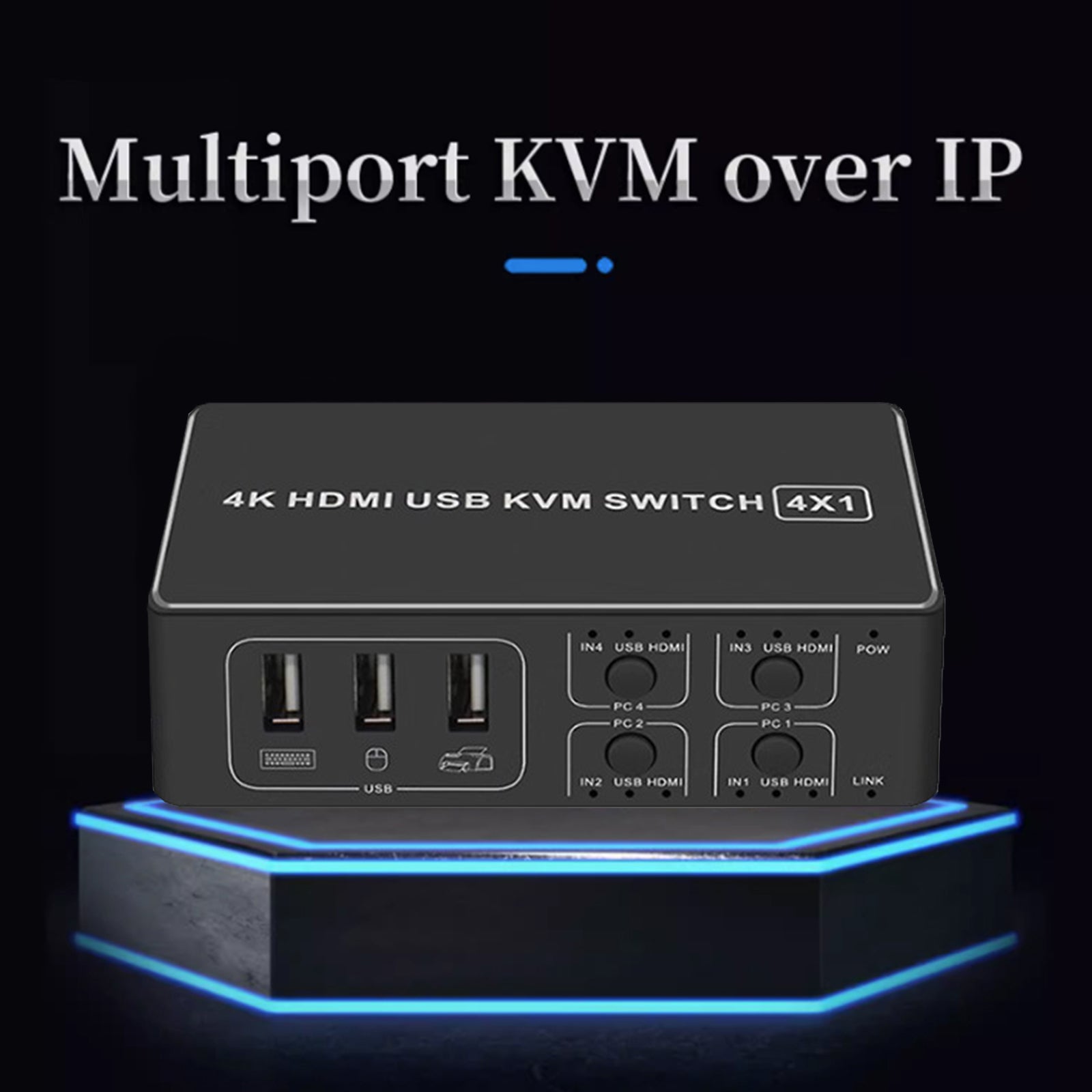 محول قنوات HDMI KVM من أربعة إلى واحد يدعم BLKVM PIKVM