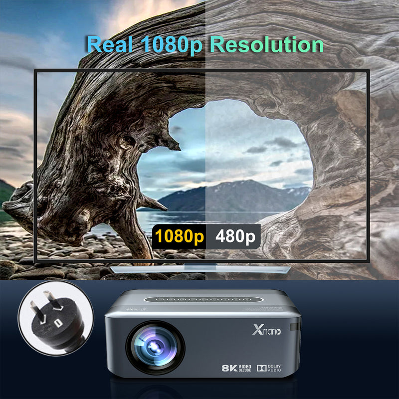 Ultra HD 8K Decoding Projection 1080p Android Movie Projector Home HDMI USB US