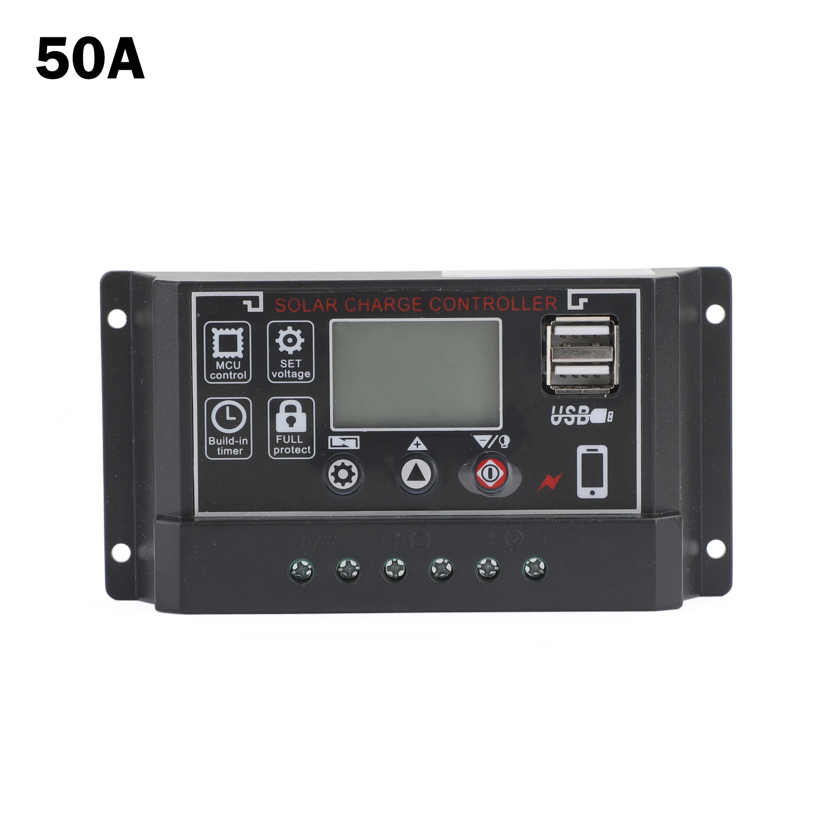 30-60A 12V/24V Solar Panel Battery Regulator Charge Controller 4-Stage Dual USB