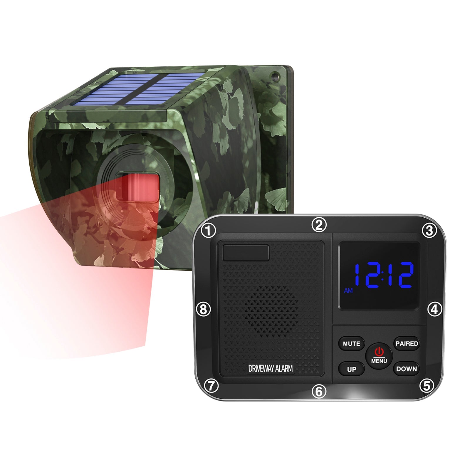 800m Solar Outdoor Infrared Powered Driveway Alarm Anti-Theft Induction Wireless