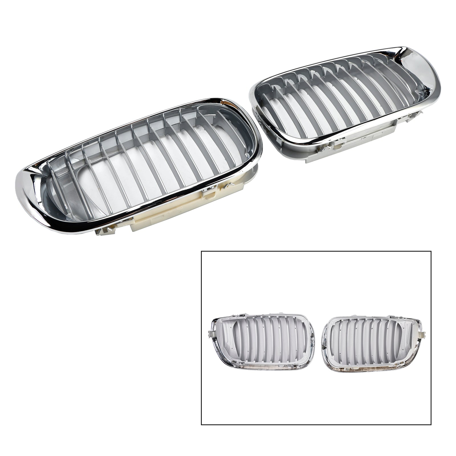 2002-2005 BMW E46 3 Series 4 Door Front Kidney Hood Grille Grill Chrome