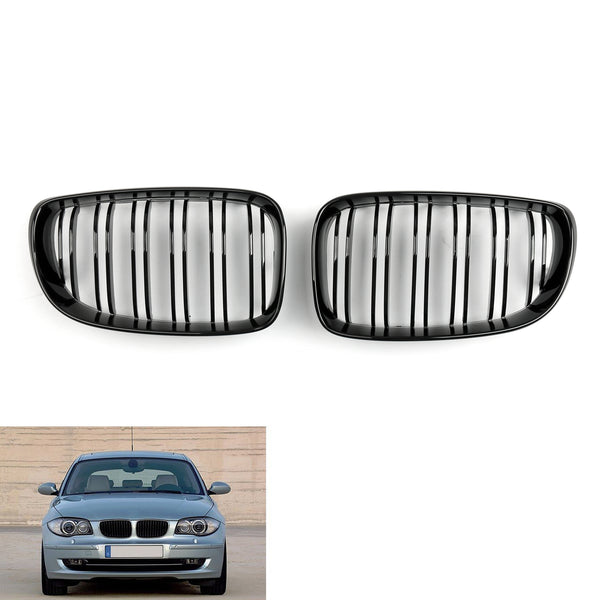 For BMW 1 Series E81 E87 E82 E88 128i 135i 2008-2012 Gloss Black Front Grille