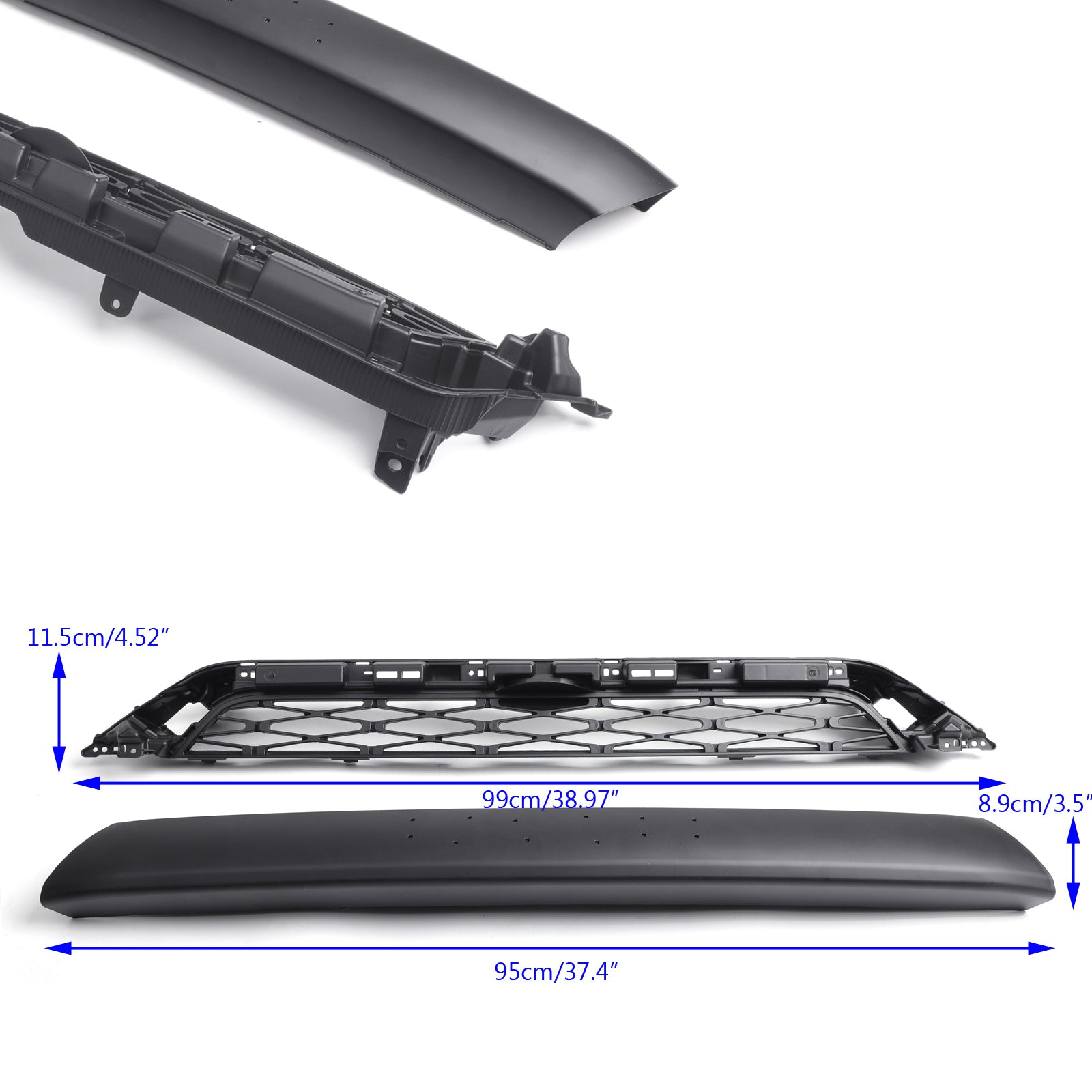 2x Front Bumper Grille Grill Fit For 4Runner TRD PRO 2014-2019 Grey logo Letter Generic