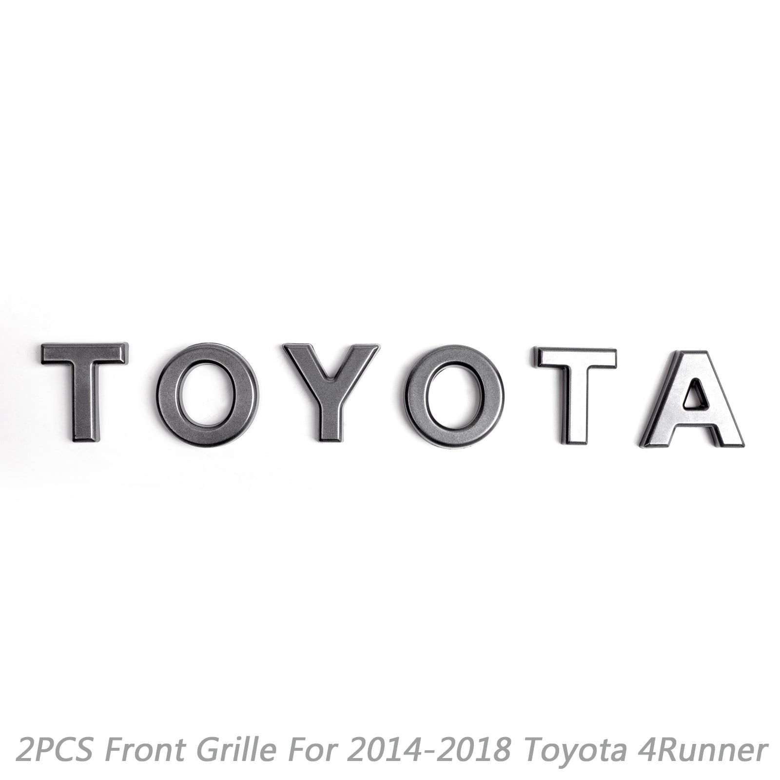 2x Front Bumper Grille Grill Fit For 4Runner TRD PRO 2014-2019 Grey logo Letter Generic