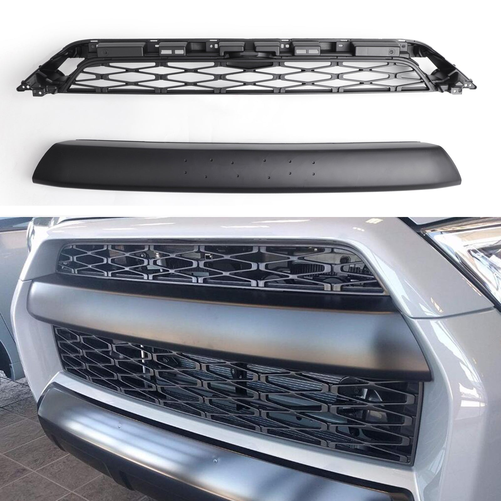 TRD Pro Style Grille Fit for 4RUNNER SR5 TRD Premium Nightshade (2014-2019) w/ Logo PZ327-35053
