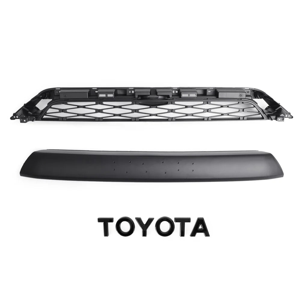 Toyota 4Runner 2020-2024 TRD PRO Black 2 Piece Front Bumper Grille Grill Generic