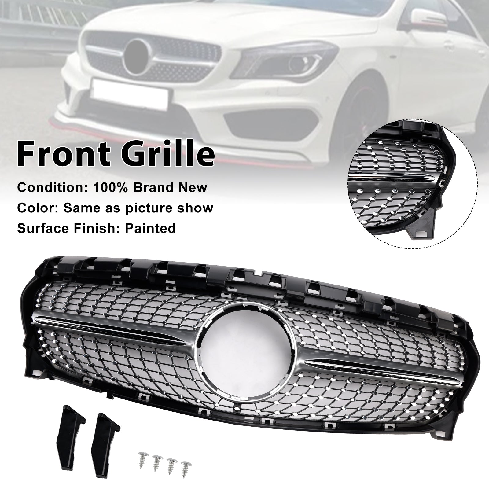 2013-2019 Mercedes-Benz CLA-Class W117 CLA250 Diamond Front Grille Grill