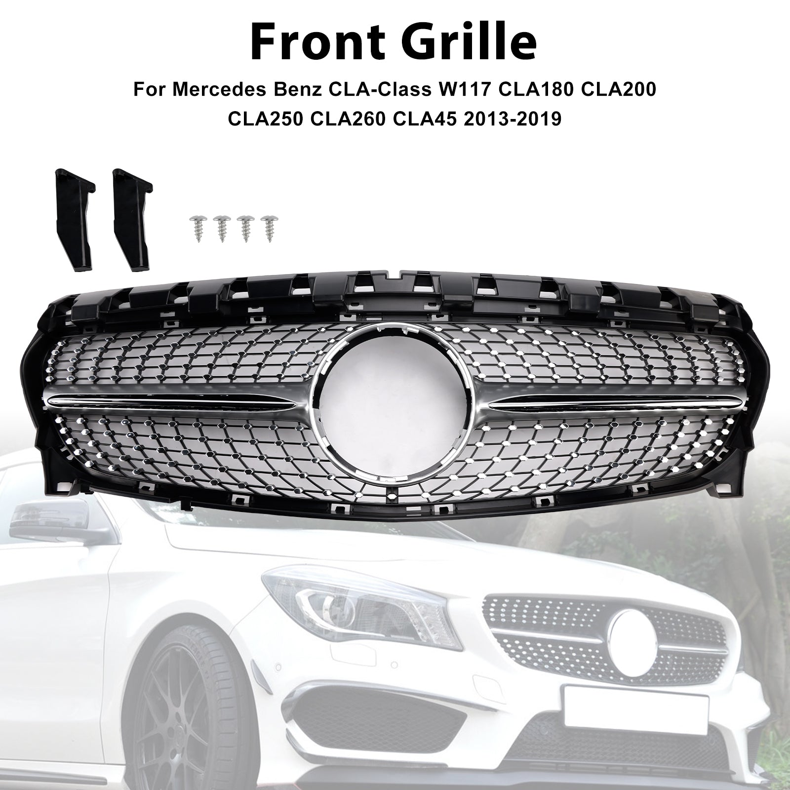 2013-2019 Mercedes-Benz CLA-Class W117 CLA250 Diamond Front Grille Grill