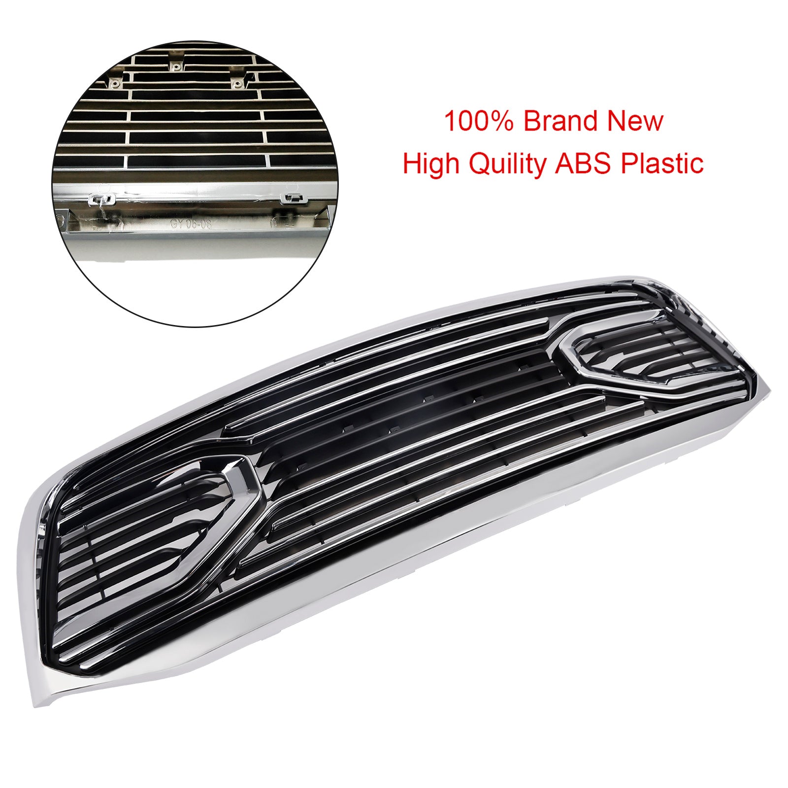 Chrome Front Bumper Grill Grille Fit Dodge RAM 1500 2006-2008 With LED Light