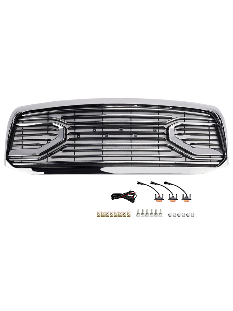Chrome Front Bumper Grill Grille Fit Dodge RAM 1500 2006-2008 With LED Light