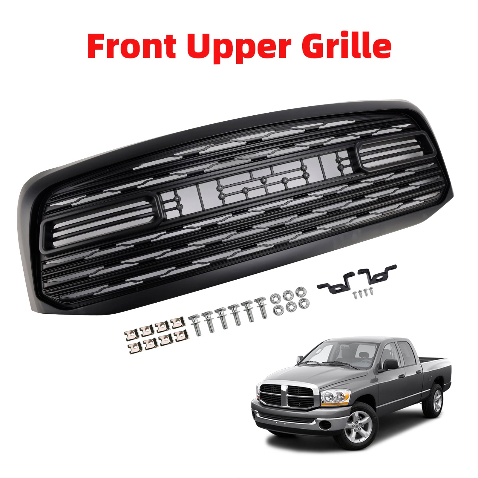 Dodge Ram 1500 2006-2008 LTD Style Grill Front Bumper Black Replacement Grille