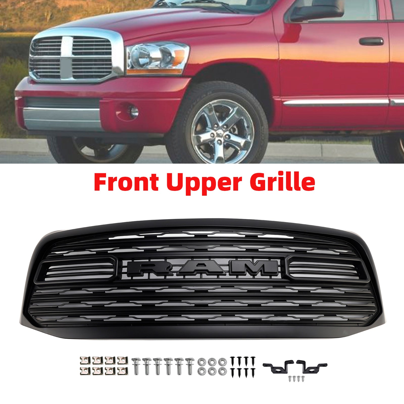 2006-2008 Dodge RAM 1500 LTD Style Front Bumper Grill Grille