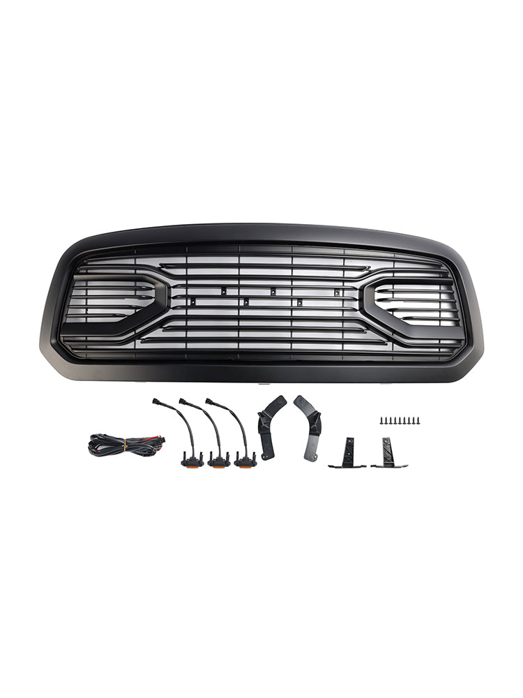 Ram 1500 2013-2018 Parrilla ABS Panal Parachoques Parrilla Malla Rebel Style BLK W/Light Generic