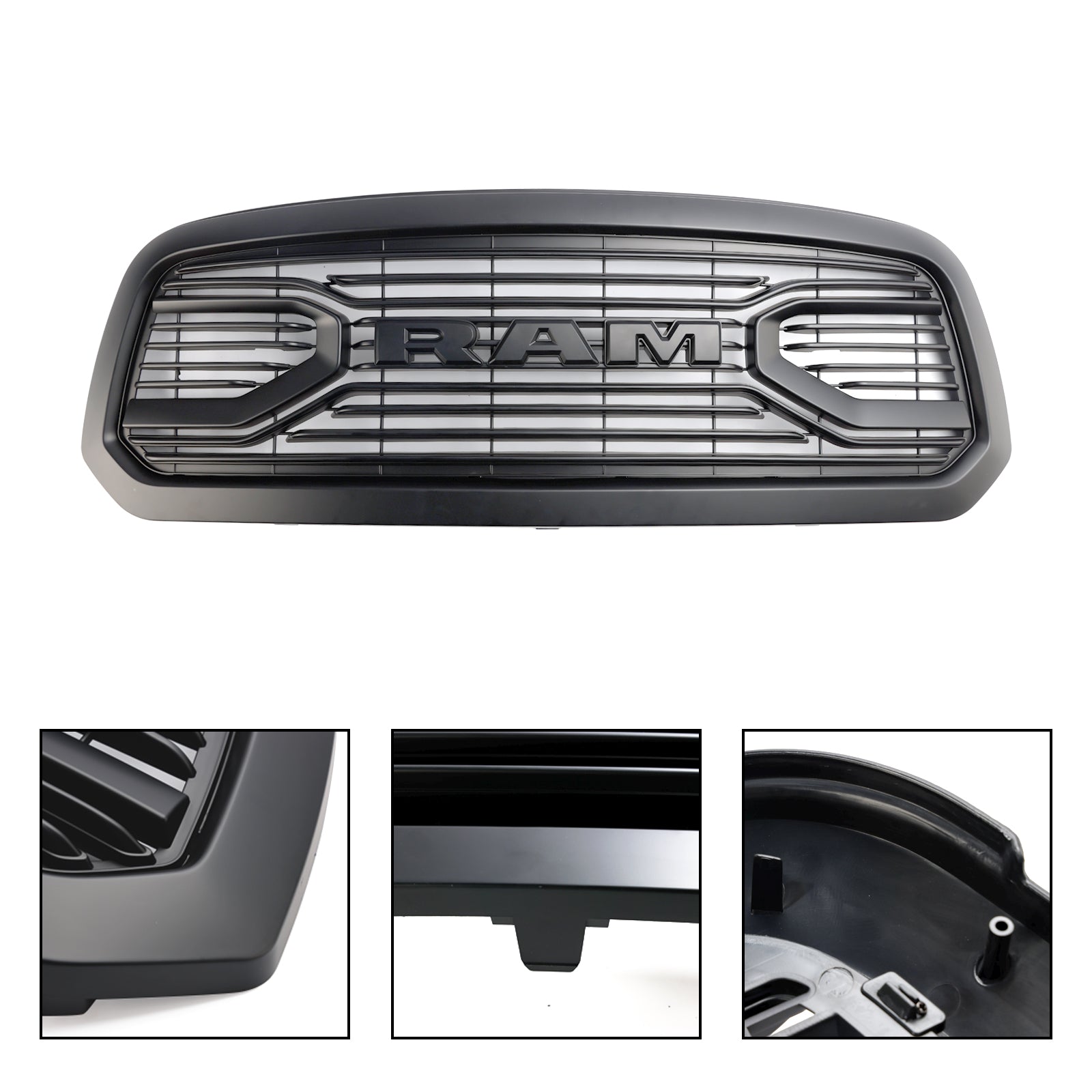 Ram 1500 2013-2018 Parrilla ABS Panal Parachoques Parrilla Malla Rebel Style BLK W/Light Generic