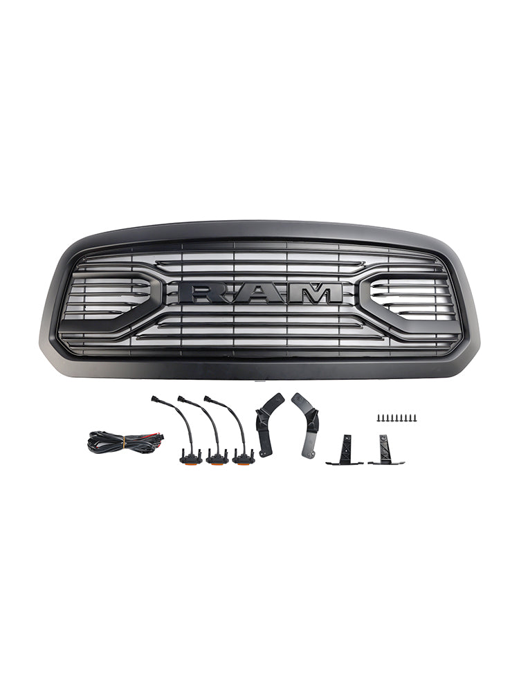 Ram 1500 2013-2018 Parrilla ABS Panal Parachoques Parrilla Malla Rebel Style BLK W/Light Generic