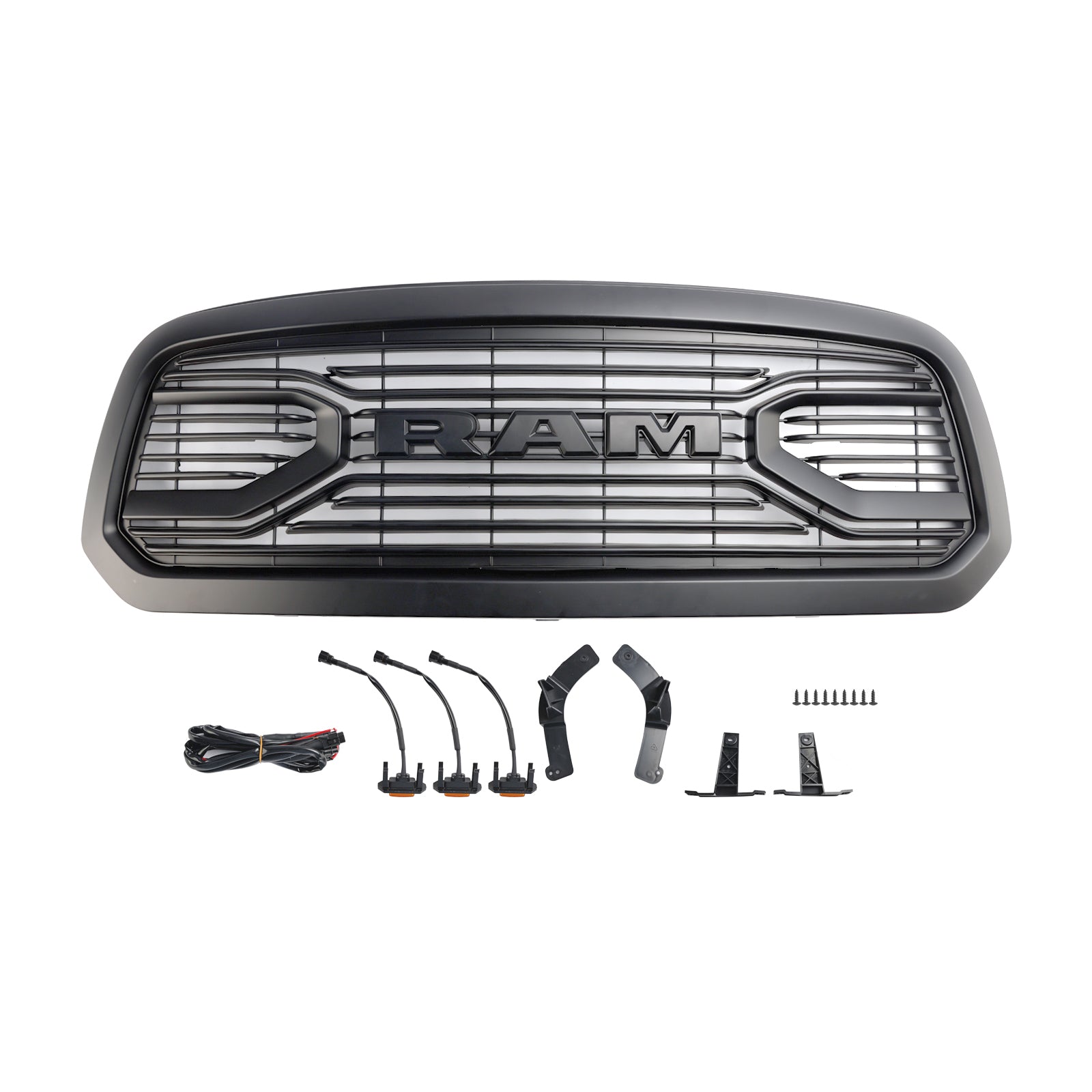 Ram 1500 2013-2018 Parrilla ABS Panal Parachoques Parrilla Malla Rebel Style BLK W/Light Generic