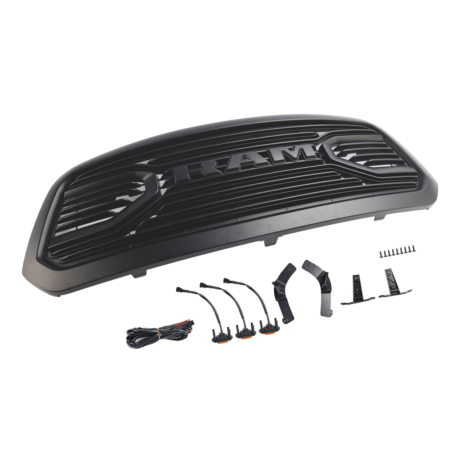 Ram 1500 2013-2018 Parrilla ABS Panal Parachoques Parrilla Malla Rebel Style BLK W/Light Generic