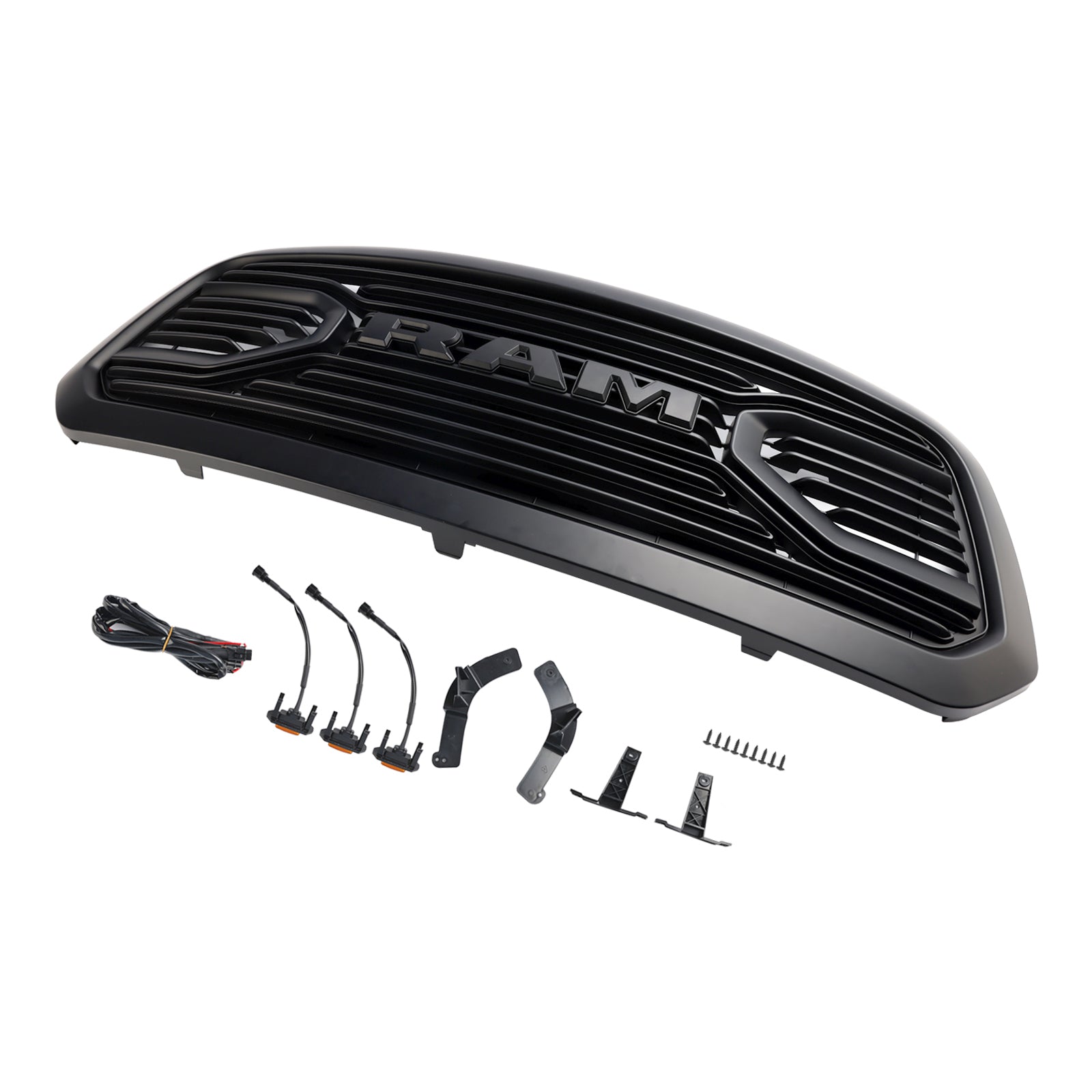 Ram 1500 2013-2018 Parrilla ABS Panal Parachoques Parrilla Malla Rebel Style BLK W/Light Generic