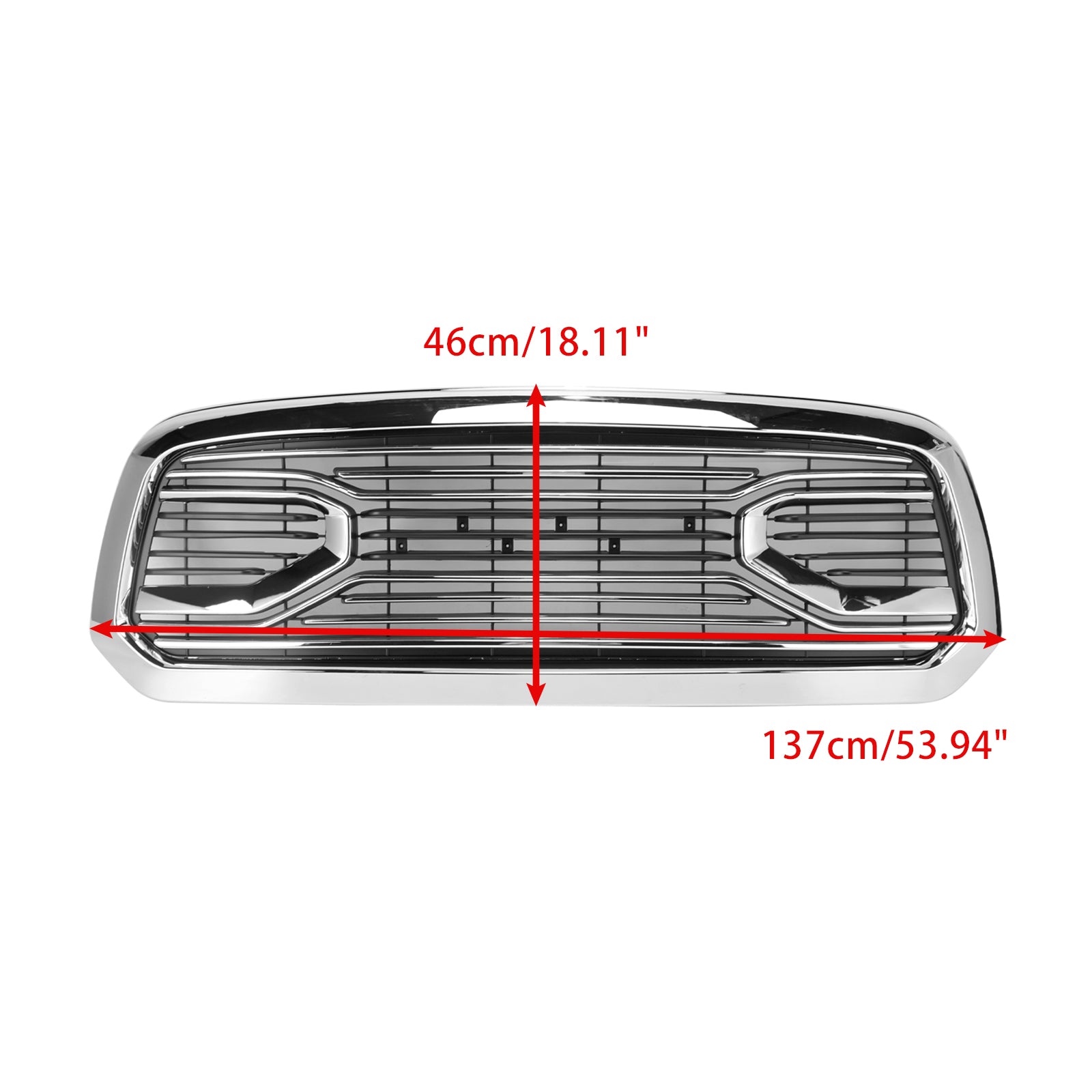 2013-2018 Dodge Ram 1500 Big Horn Style Front Bumper Grill Grille Chrome