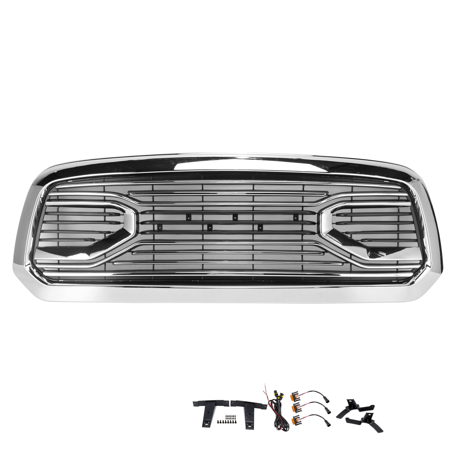 2013-2018 Dodge Ram 1500 Big Horn Style Front Bumper Grill Grille Chrome