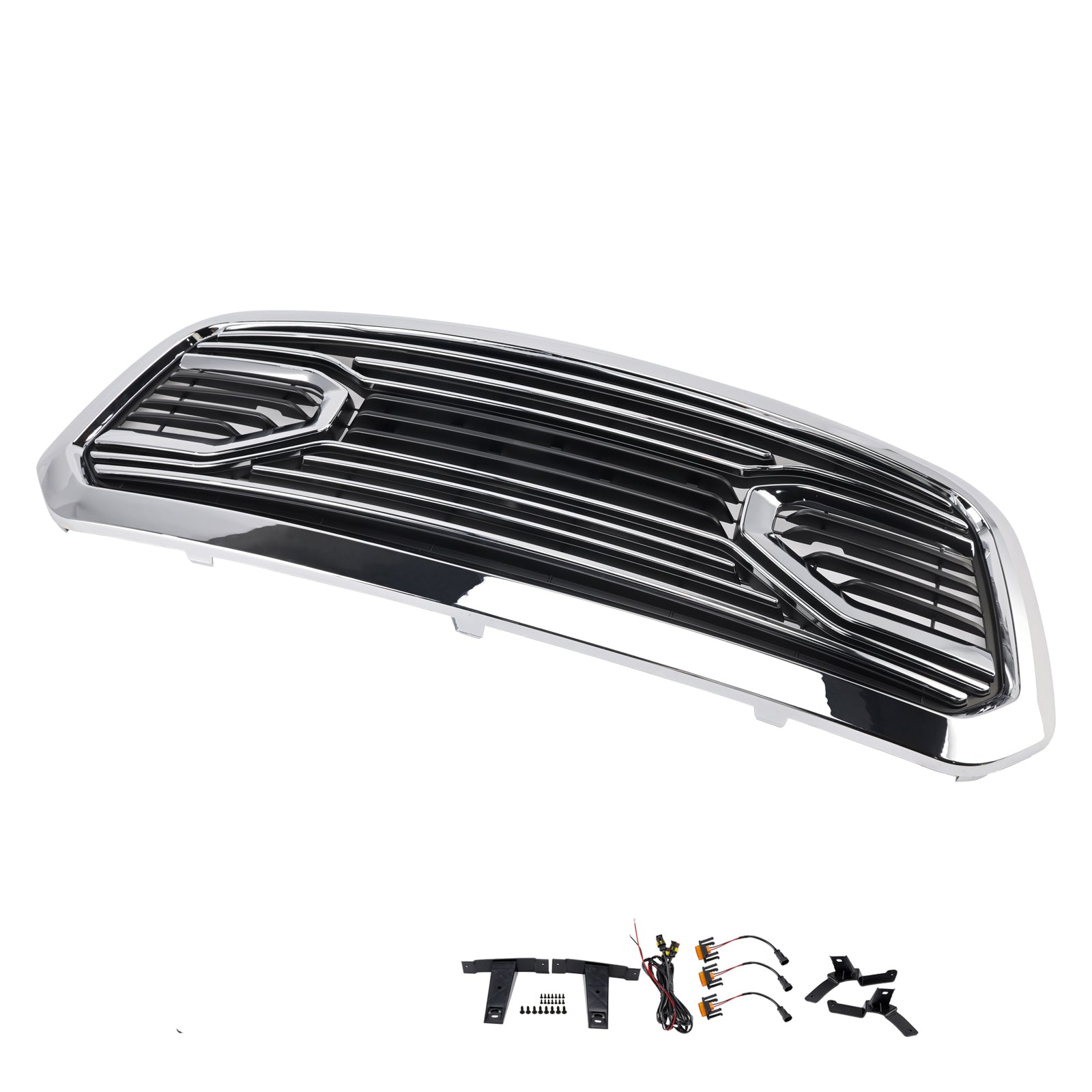 2013-2018 Dodge Ram 1500 Big Horn Style Front Bumper Grill Grille Chrome