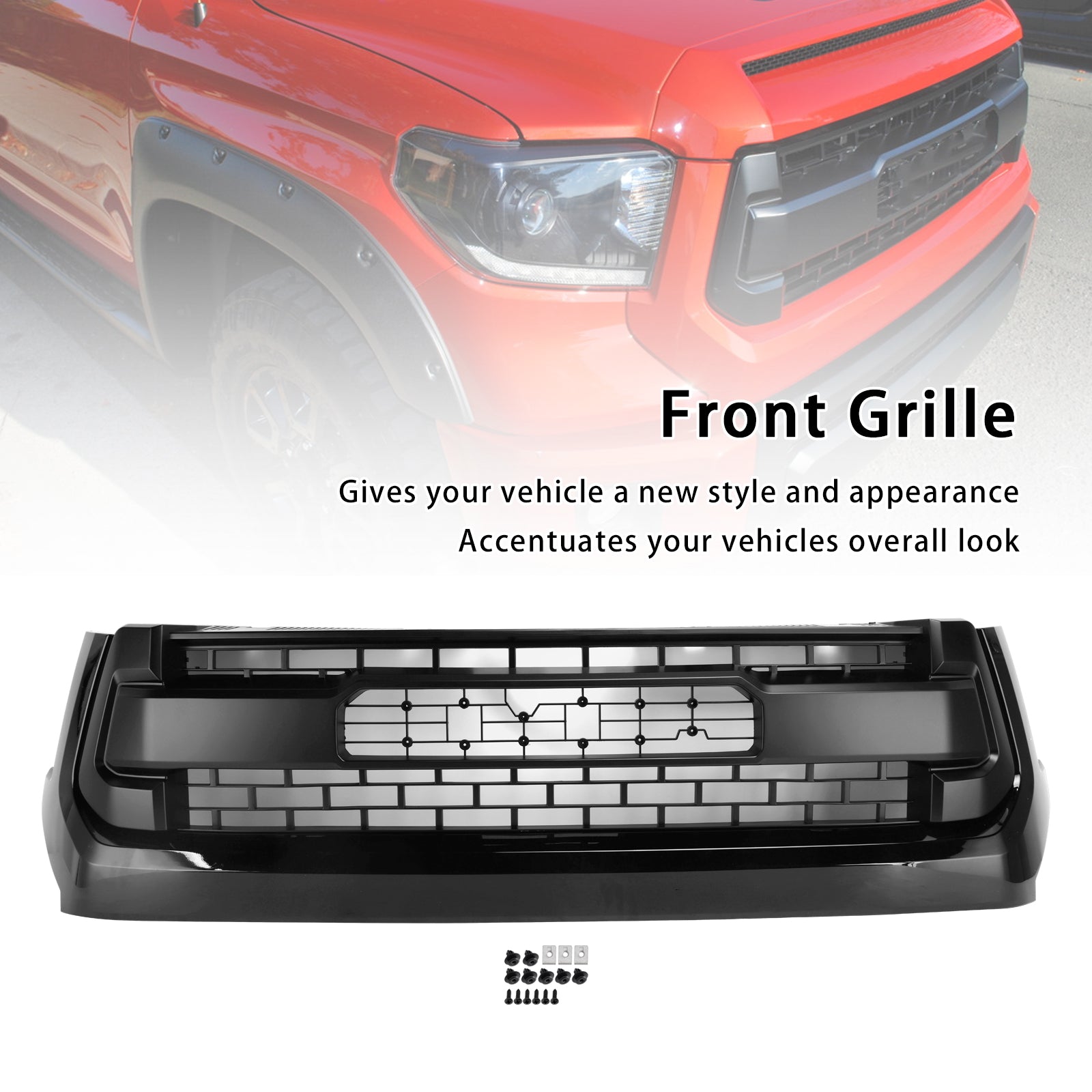 2014-2018 Tundra Honeycomb Toyota Grill Grille Replacement TRD PRO Black Generic