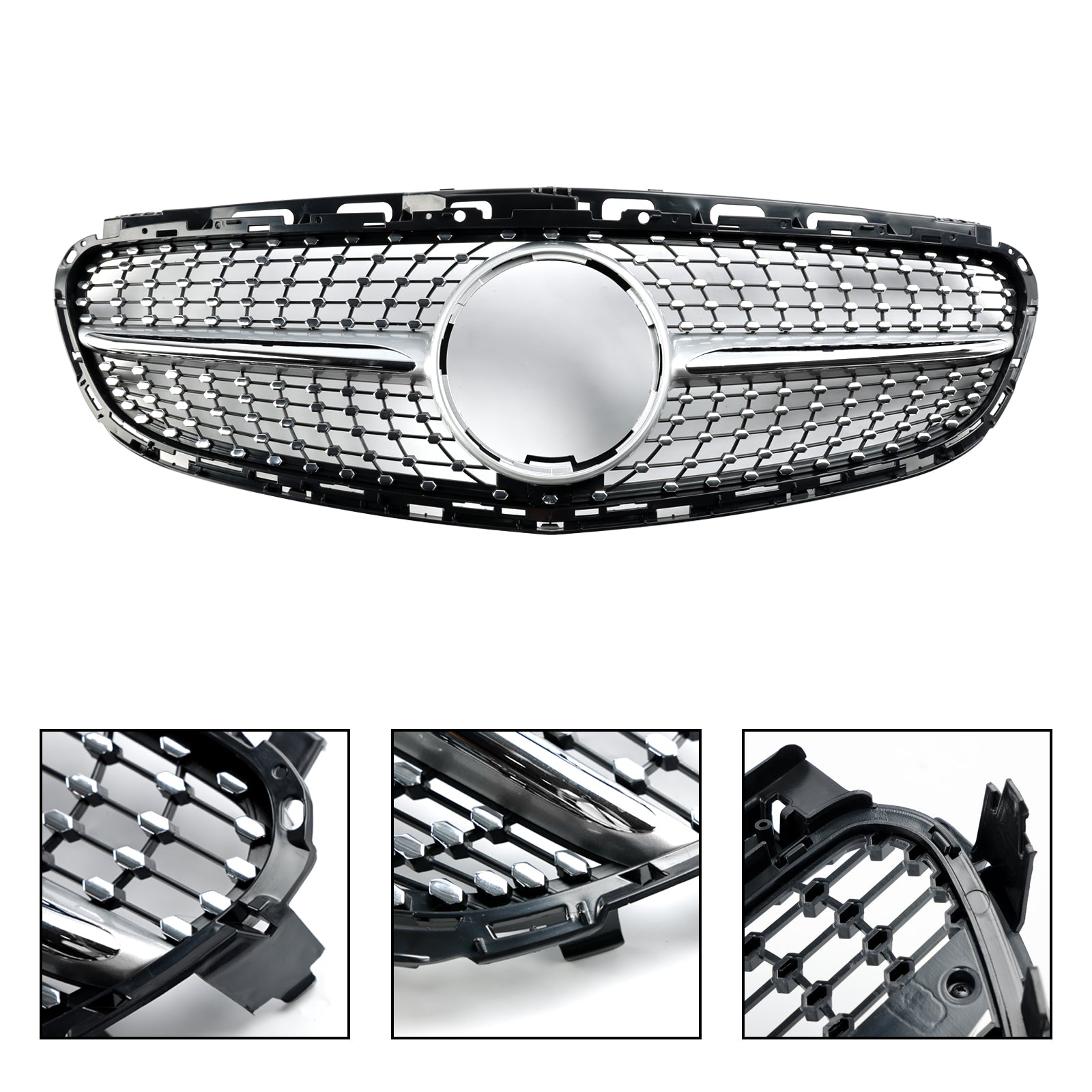 Diamond Front Bumper Grille Grill Fit Mercedes E-Class W212 2013-2016 Facelift
