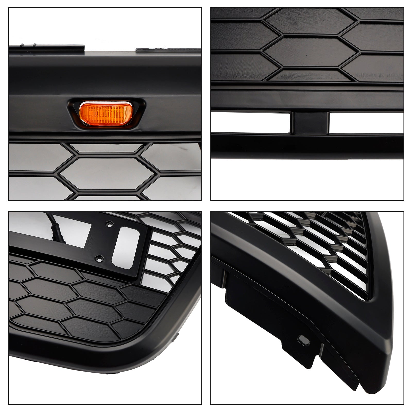2012-2015 Ford Explorer With Lights Grey Front Upper Bumper Grill Grille