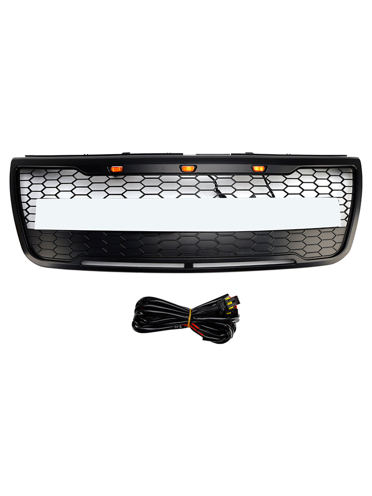 2012-2015 Ford Explorer With Lights Grey Front Upper Bumper Grill Grille