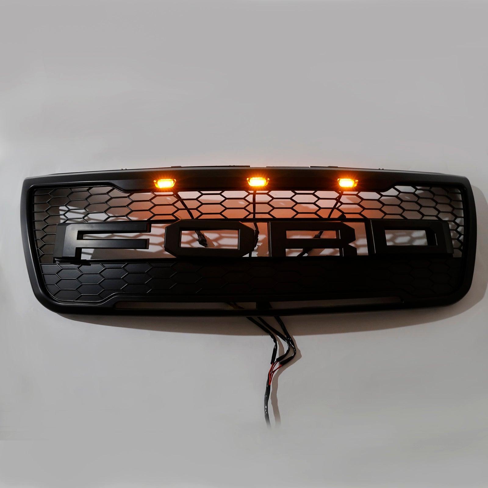2012-2015 Ford Explorer With Lights Grey Front Upper Bumper Grill Grille