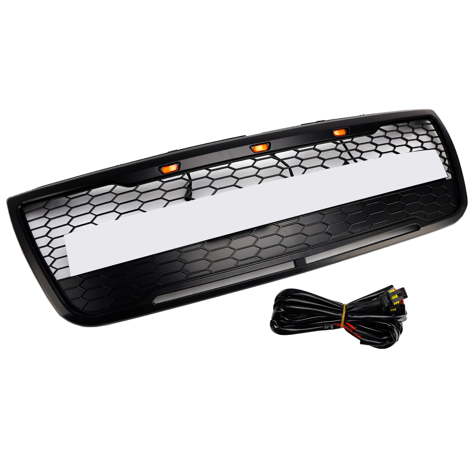 2012-2015 Ford Explorer With Lights Grey Front Upper Bumper Grill Grille