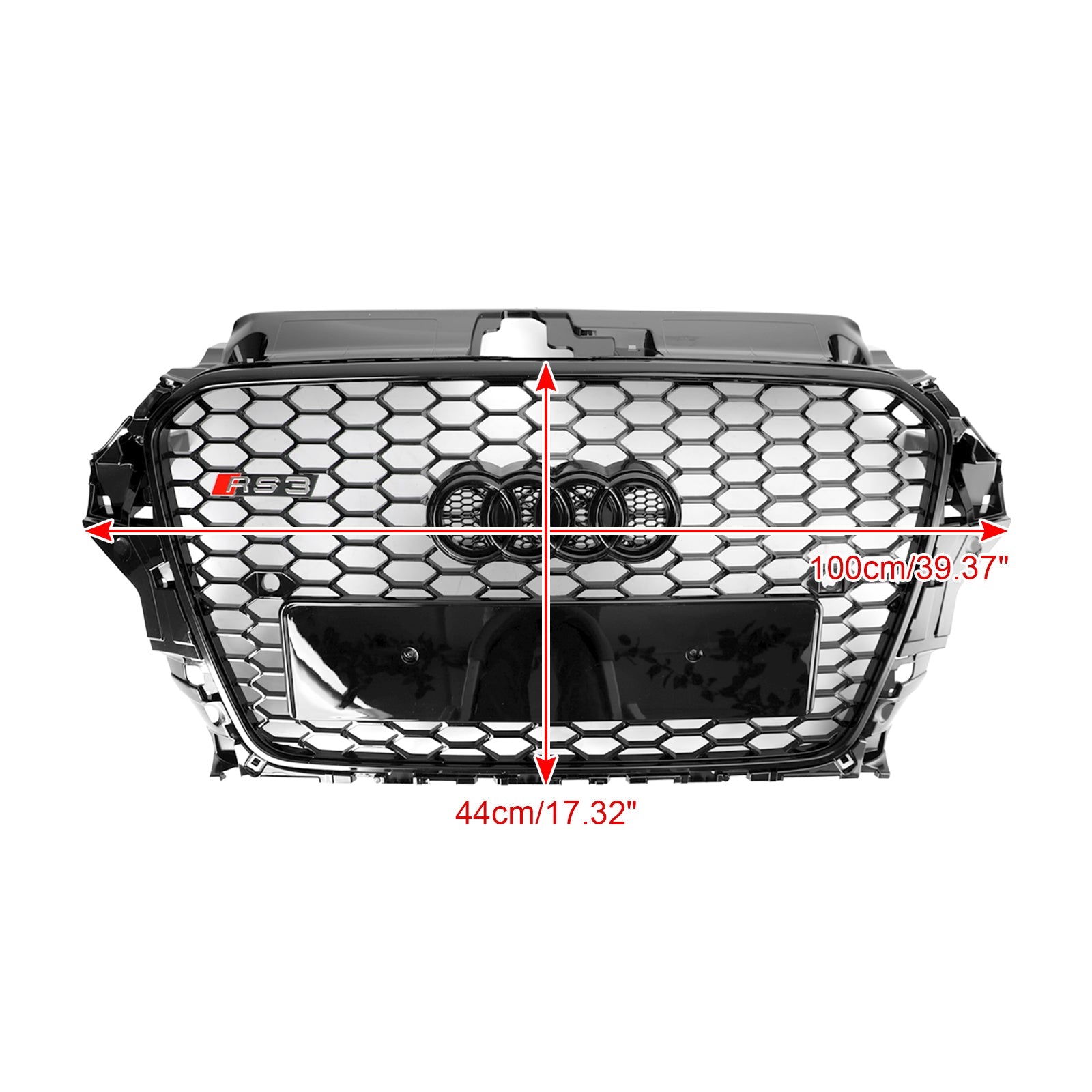 2013-2016 Audi A3 S3 Honeycomb RS3 Style Front Hood Bumper Grill Replacement Generic
