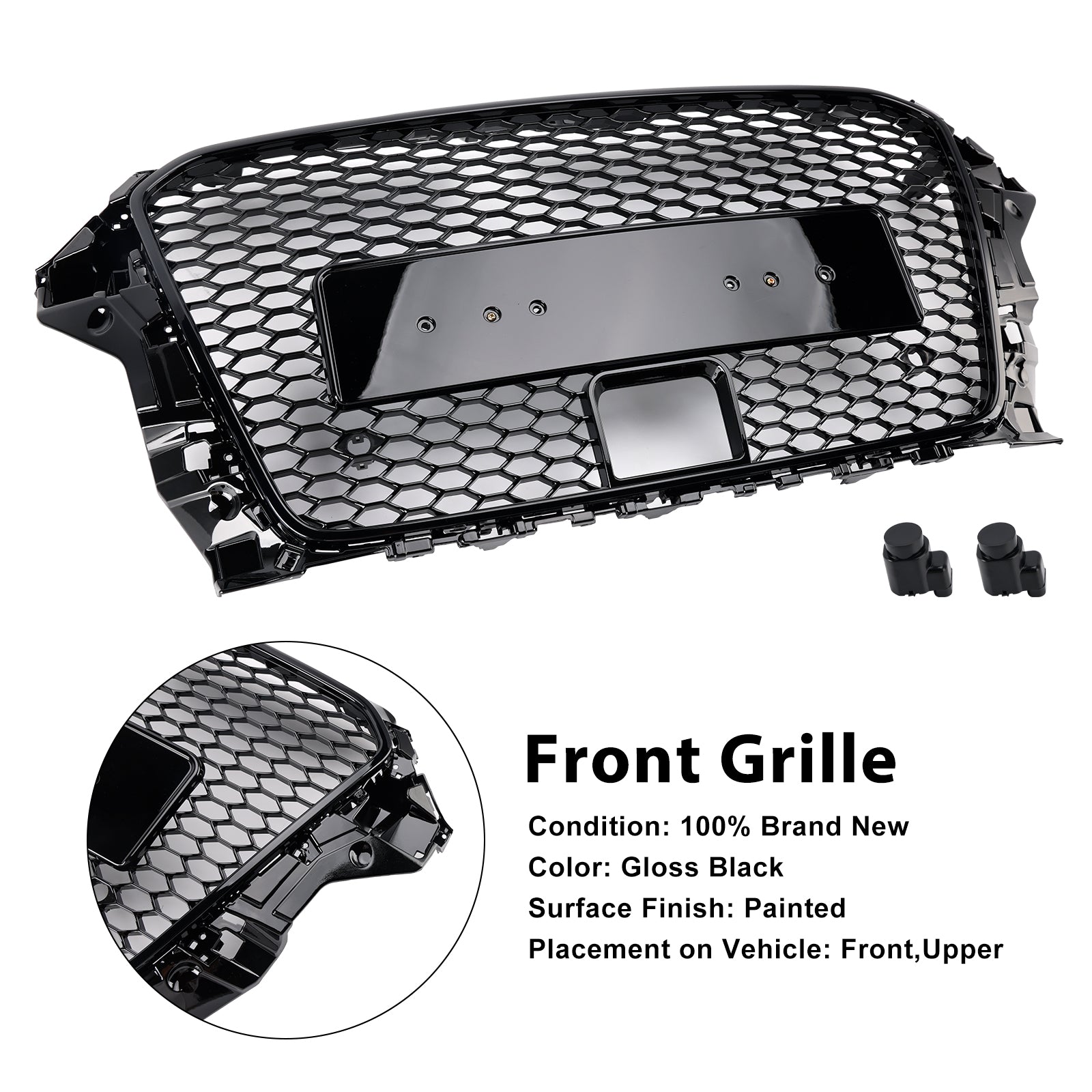 2013-2016  Audi A3 8V1 / Sline / S3 With ACC RS3 Style Front Bumper Grill Grille