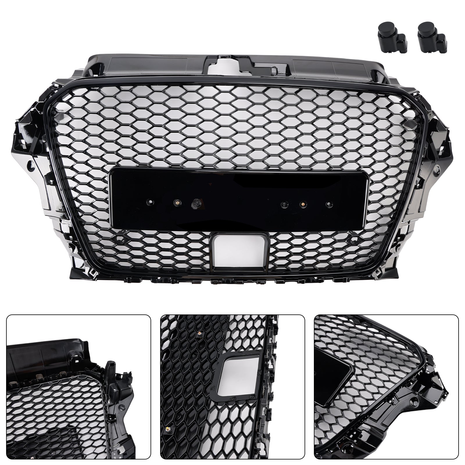 2013-2016  Audi A3 8V1 / Sline / S3 With ACC RS3 Style Front Bumper Grill Grille