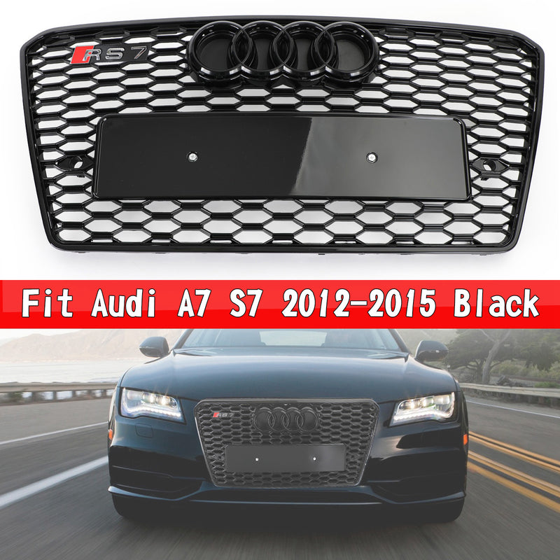 Audi A7/S7 2012-2015 Black RS7 Style Honeycomb Sport Mesh Hex Grille Grill