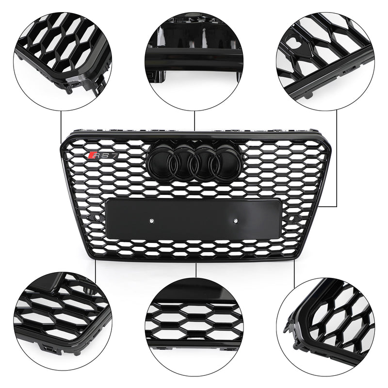 Audi A7/S7 2012-2015 Parrilla hexagonal de malla deportiva estilo panal RS7 negro