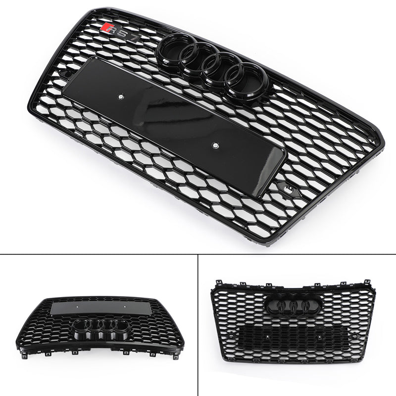 Audi A7/S7 2012-2015 Parrilla hexagonal de malla deportiva estilo panal RS7 negro