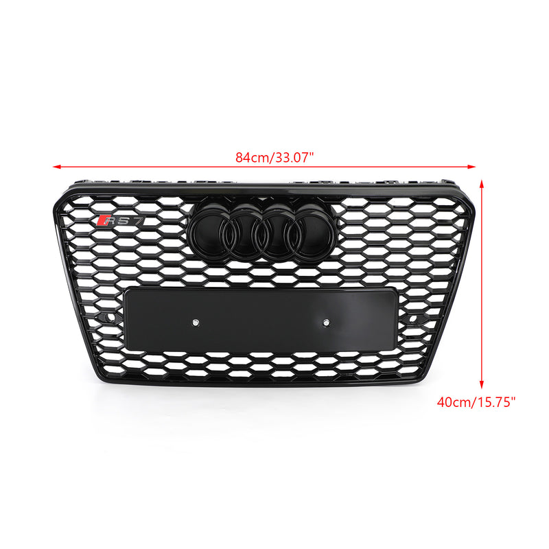 Audi A7/S7 2012-2015 Parrilla hexagonal de malla deportiva estilo panal RS7 negro