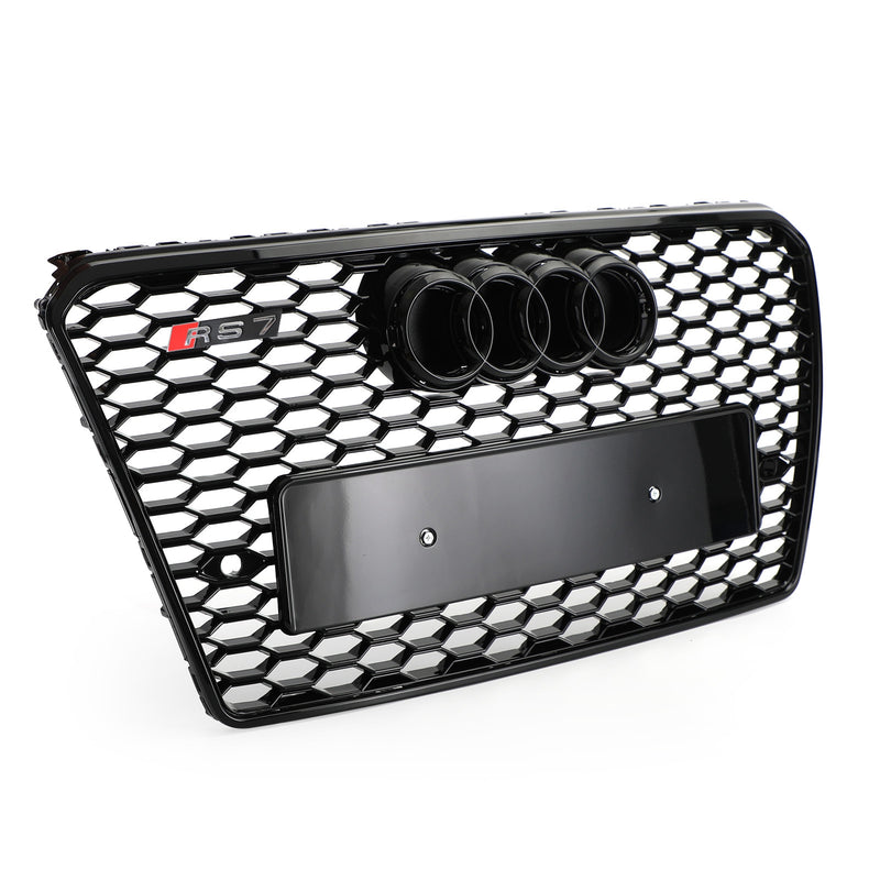 Audi A7/S7 2012-2015 Parrilla hexagonal de malla deportiva estilo panal RS7 negro