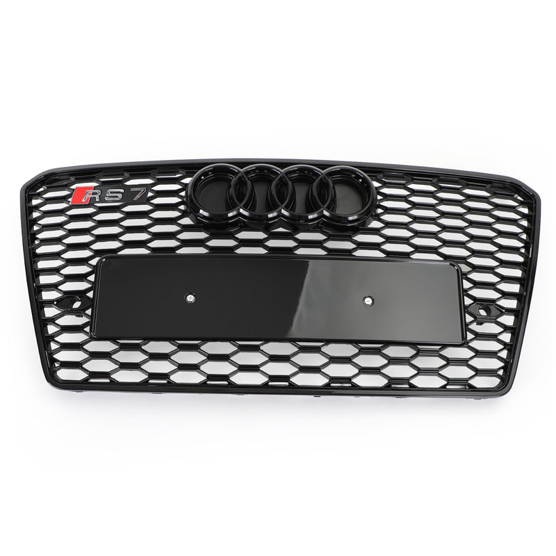 Parrilla hexagonal de malla deportiva estilo panal Audi A7/S7 RS7 2012-2015, color negro