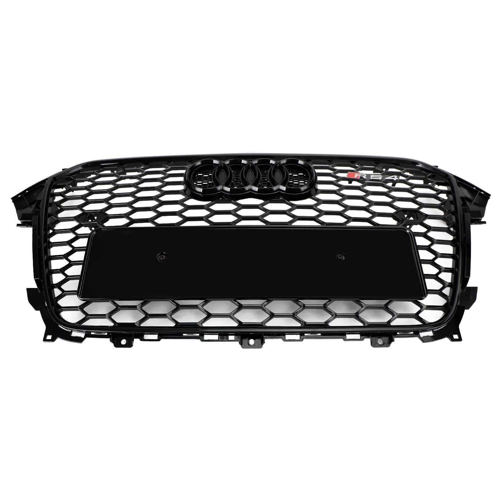 RS4 Style Mesh Front Bumper Grille Grill Fit Audi A4 S4 2013-2016 Gloss Black