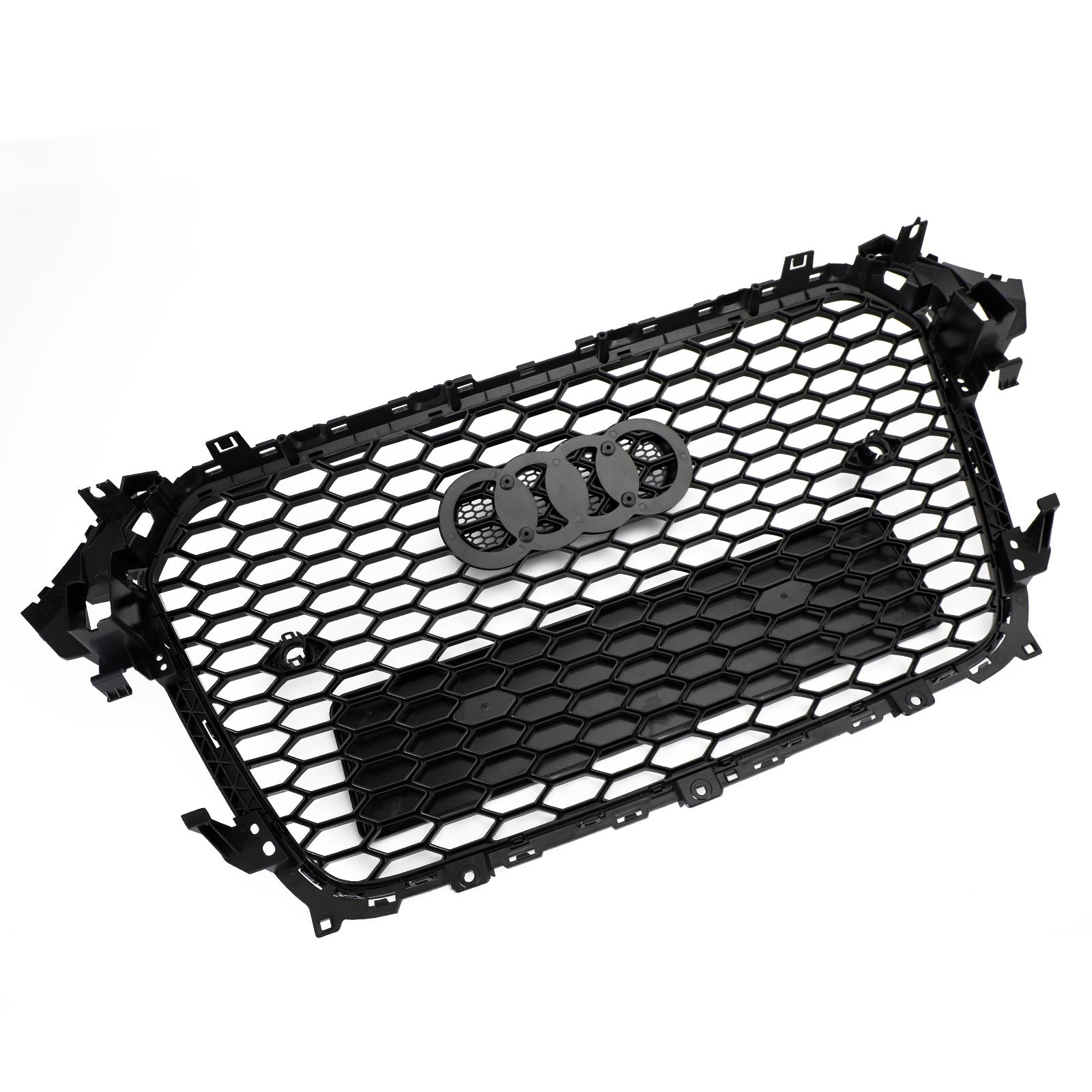 RS4 Style Mesh Front Bumper Grille Grill Fit Audi A4 S4 2013-2016 Gloss Black